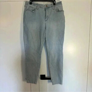 🎆Ava & Viv high rise skinny light wash blue jean raw hem stretch 16 W plus size